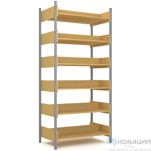 Стеллаж двухсторонний библиотечный, 900х520х1900 мм