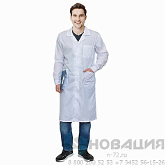 Халат медицинский мужской белый, тиси, размер 52-54, рост 182-188, плотность ткани 120 г/м2, 610768