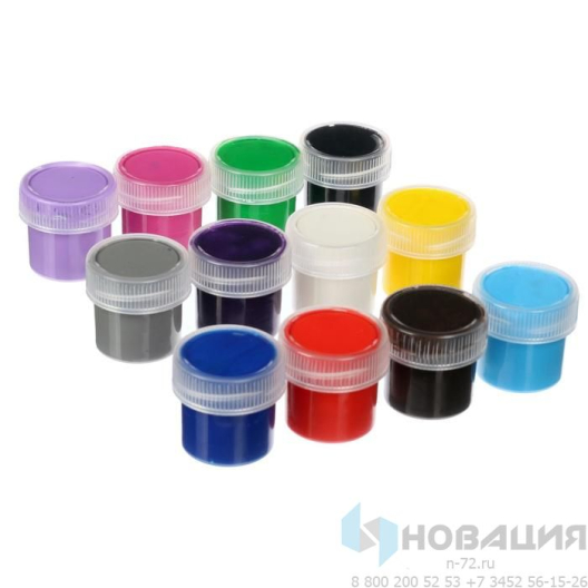 Краски пальчиковые, 12 цветов