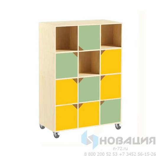 Стеллаж трехсекционный мобильный, 1114х500х797-1545 мм