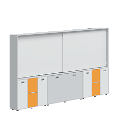 Рельсовая система досок с комплексом хранения для начальных классов