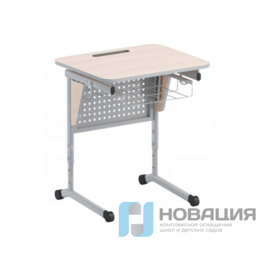 Стол одноместный с перфорированным экраном, наклоном столешницы