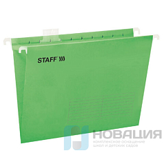 Подвесные папки A4/Foolscap (404х240мм) до 80л, КОМПЛЕКТ 10шт., зеленые, картон,STAFF, 270934
