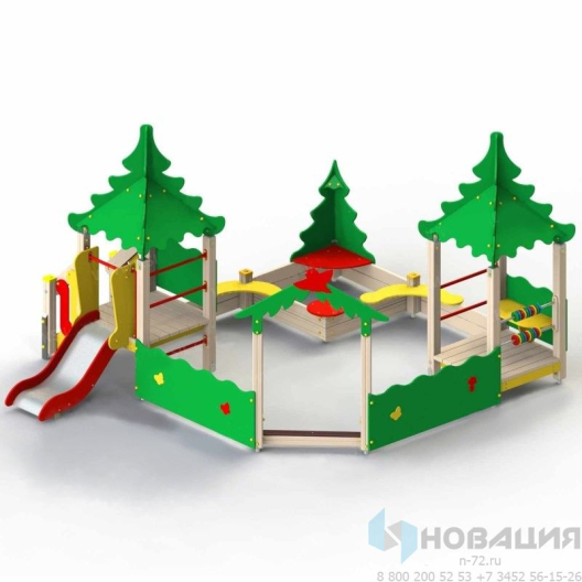 Песочный дворик Опушка (с горкой)