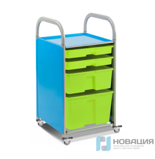 Мобильный стеллаж S с контейнерами, 410х475х1126 мм